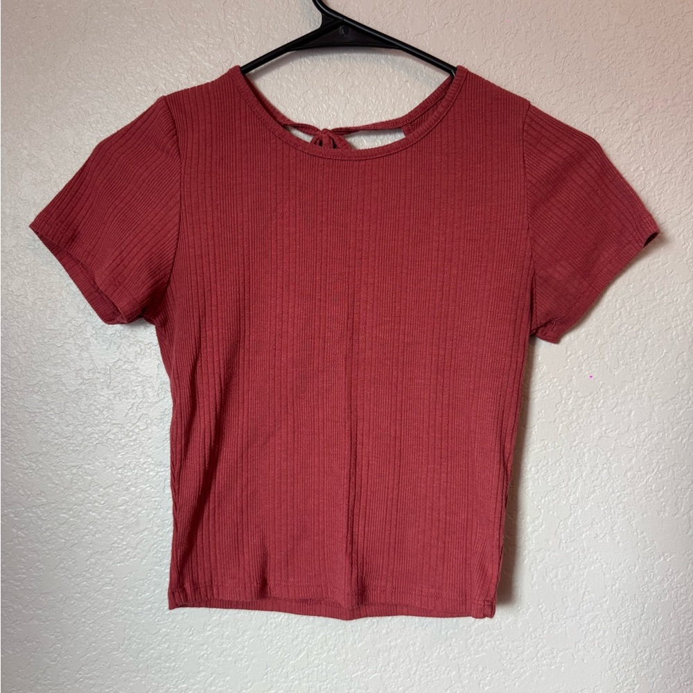 Caution To The Wind Short Sleeve Red Top